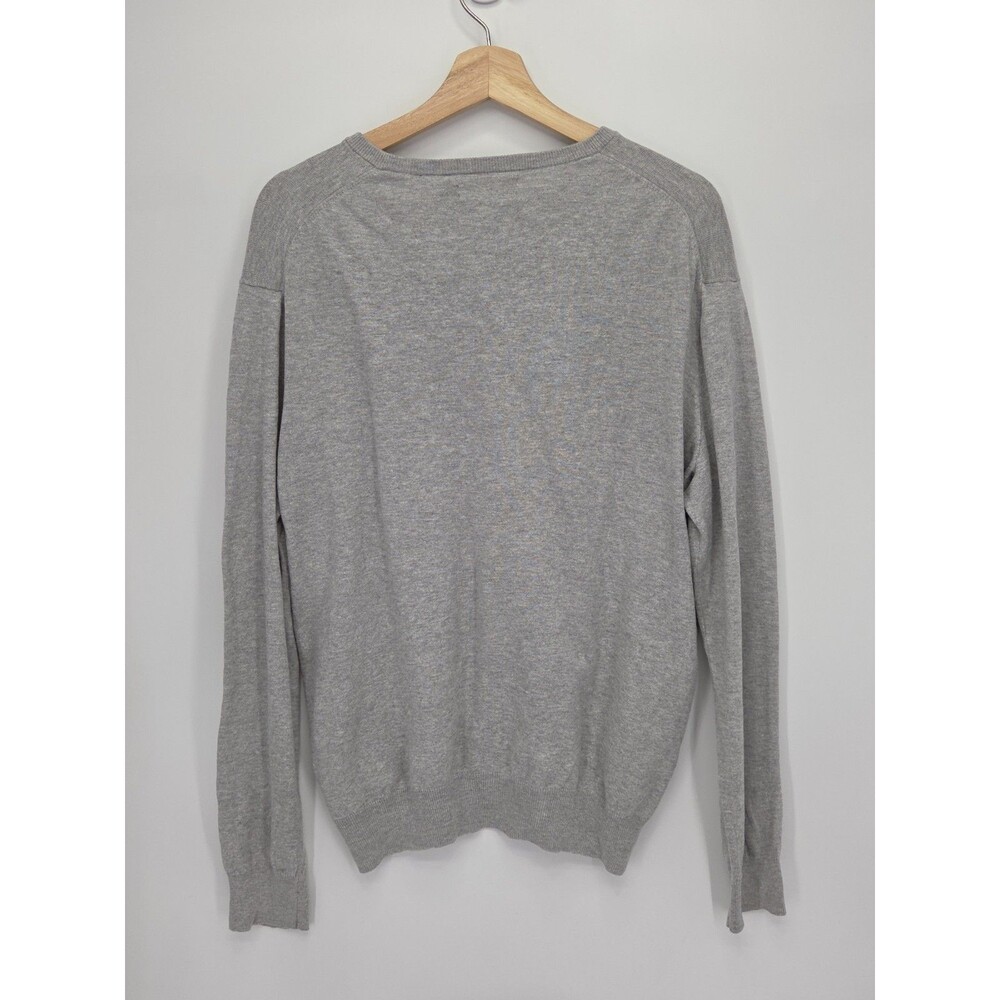 Polo Ralph Lauren Mens V Neck Pima Cotton Sweater Long Sleeves Gray Size Medium - Picture 2 of 4
